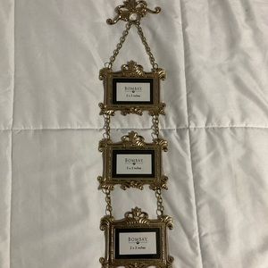 Bombay Antique Brass Connected 3 frames By chain holds 2x3 Photos